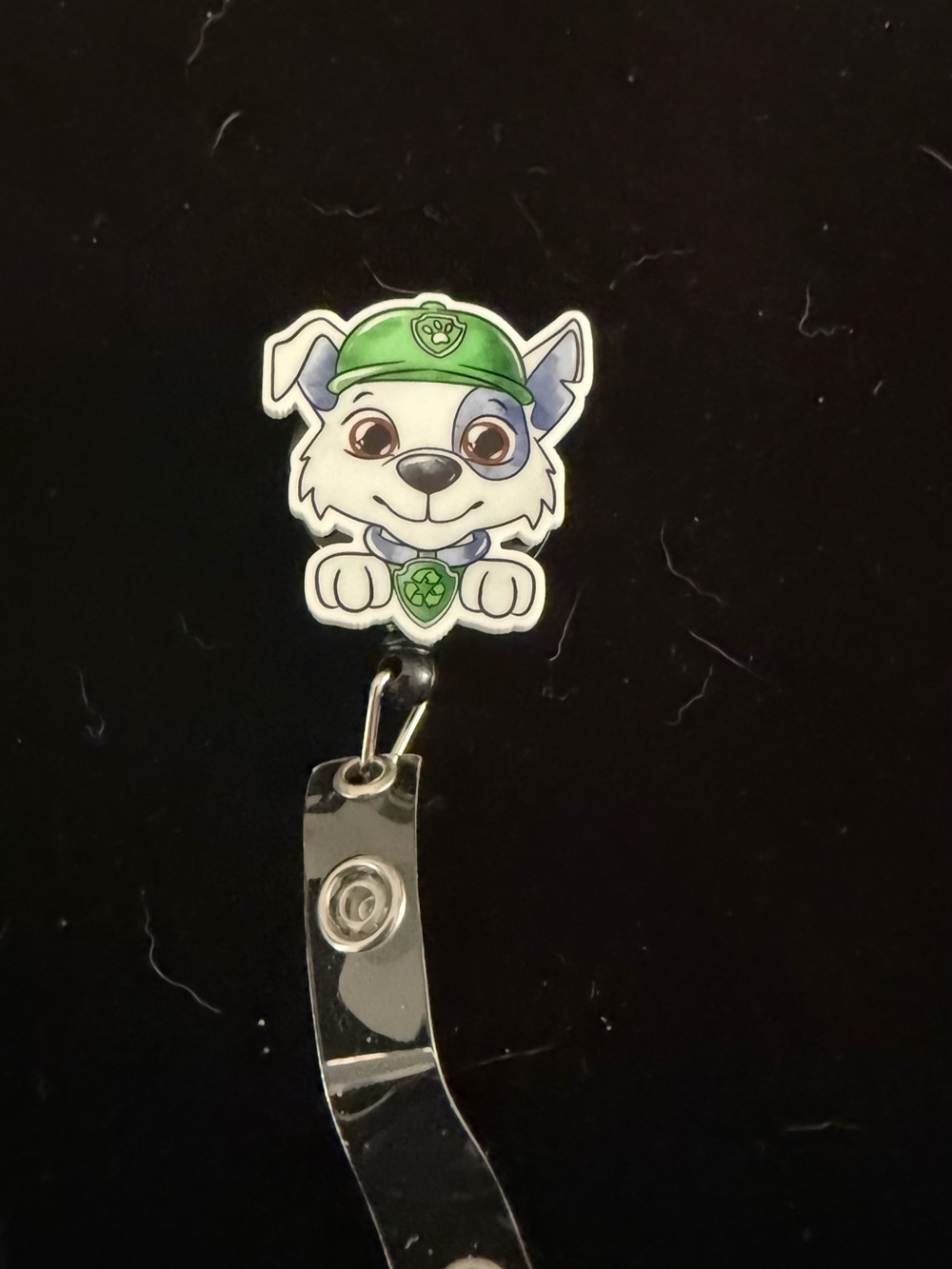 Green Paw Dog Badge Reel -